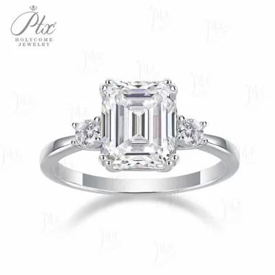 Moissanite Emerald Cut Ring Wholesale S925 Silver IF GRA