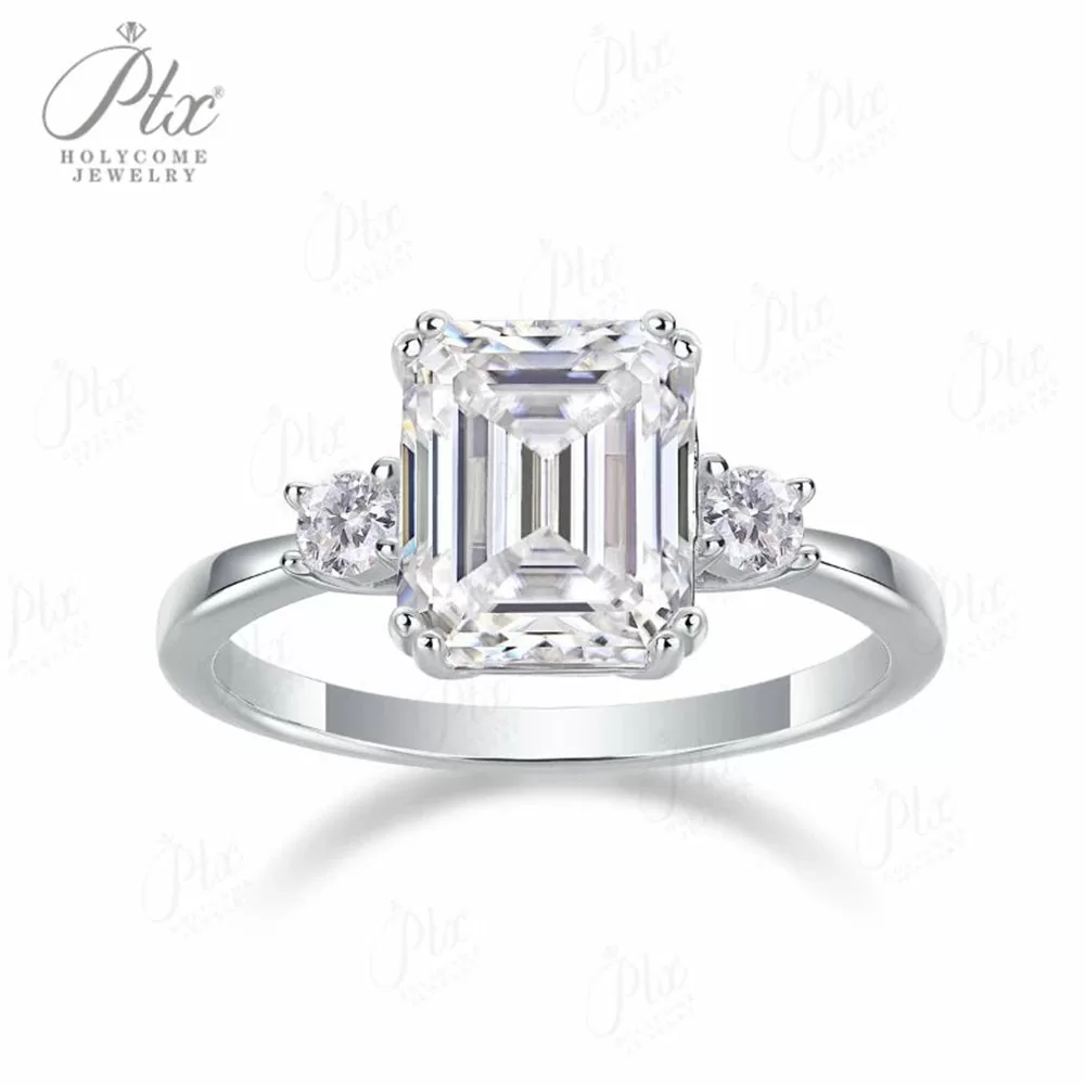 Moissanite Emerald Cut Ring Wholesale S925 Silver IF GRA