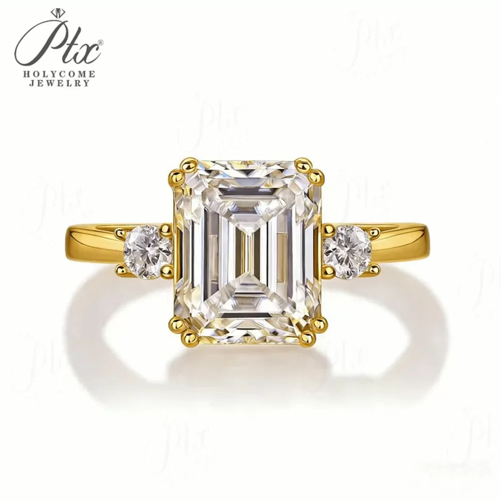 Moissanite Emerald Cut Ring Wholesale S925 Silver IF GRA detail view 2