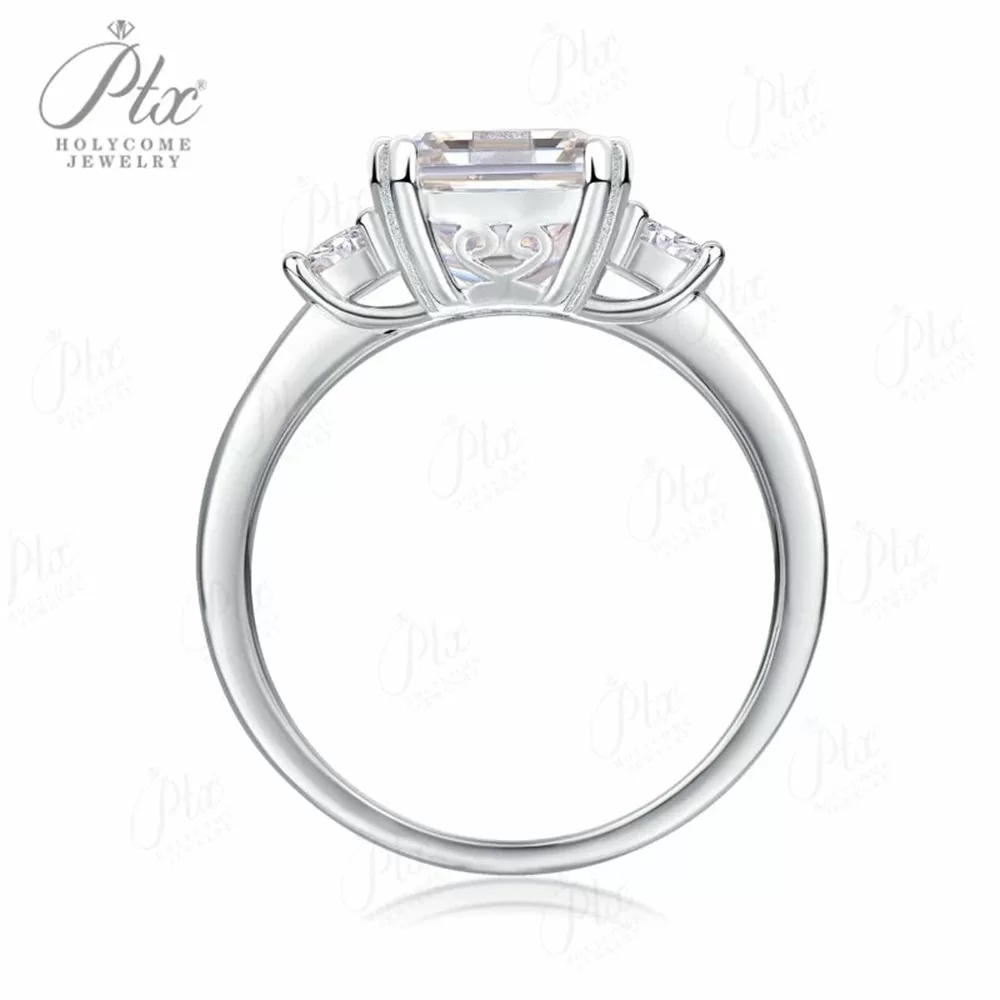 Moissanite Emerald Cut Ring Wholesale S925 Silver IF GRA detail view 5