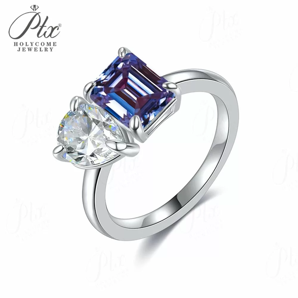 Moissanite Emerald Cut Ring Wholesale S925 Silver GRA Model MORG6924 detail view 3