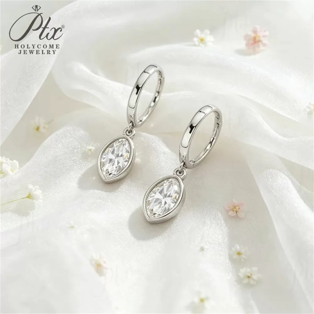 Moissanite 1.0ct–2.0ct Marquise Cut Earrings Wholesale VVS1 — MOER6294 detail view 2