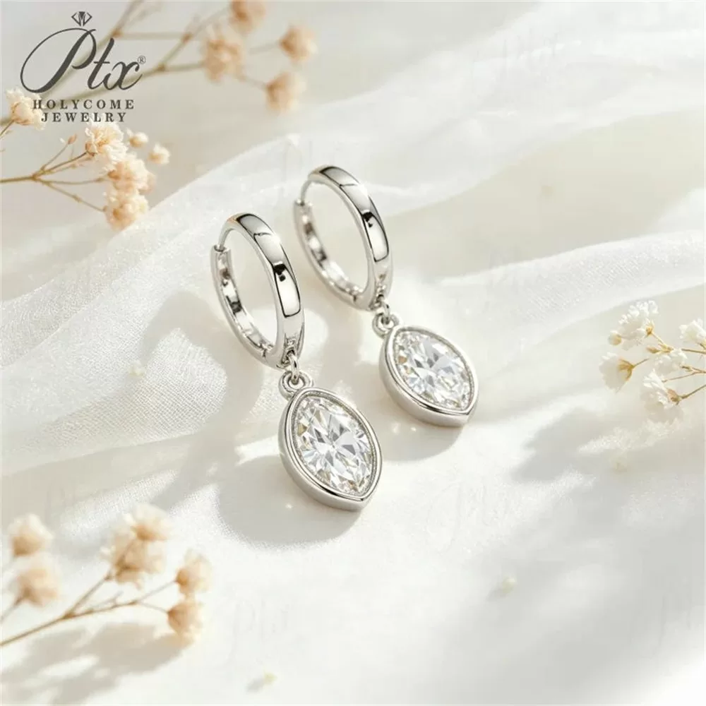 Moissanite 1.0ct–2.0ct Marquise Cut Earrings Wholesale VVS1 — MOER6294 detail view 3