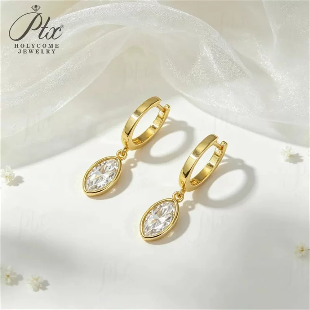 Moissanite 1.0ct–2.0ct Marquise Cut Earrings Wholesale VVS1 — MOER6294 detail view 4