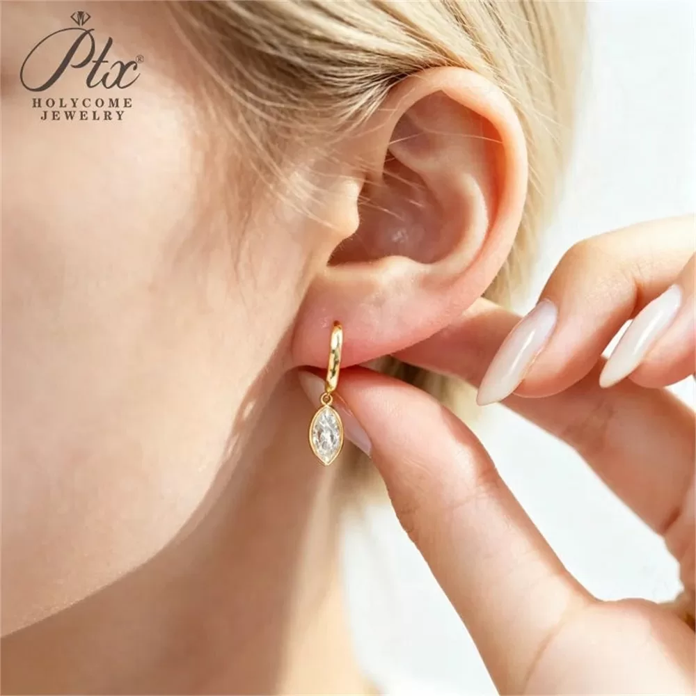 Moissanite 1.0ct–2.0ct Marquise Cut Earrings Wholesale VVS1 — MOER6294 detail view 6