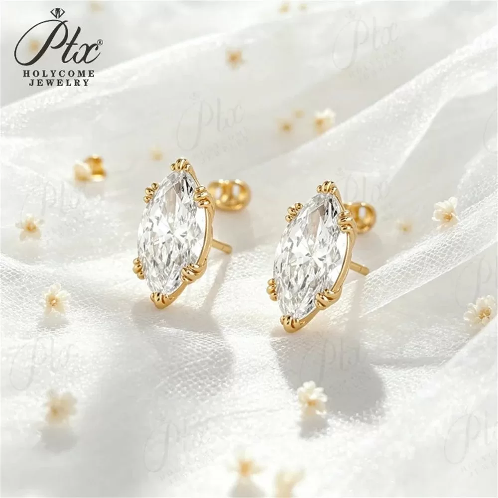 Moissanite 1.0ct–2.0ct Marquise Cut Earrings Wholesale VVS1 detail view 2