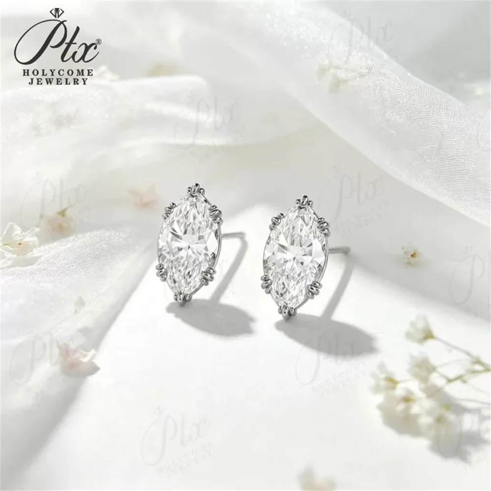 Moissanite 1.0ct–2.0ct Marquise Cut Earrings Wholesale VVS1 detail view 3