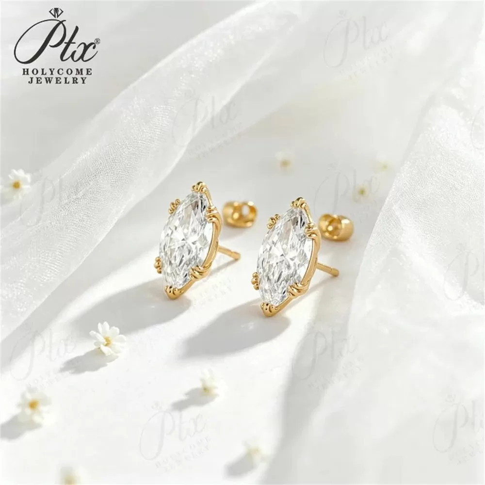 Moissanite 1.0ct–2.0ct Marquise Cut Earrings Wholesale VVS1 detail view 4