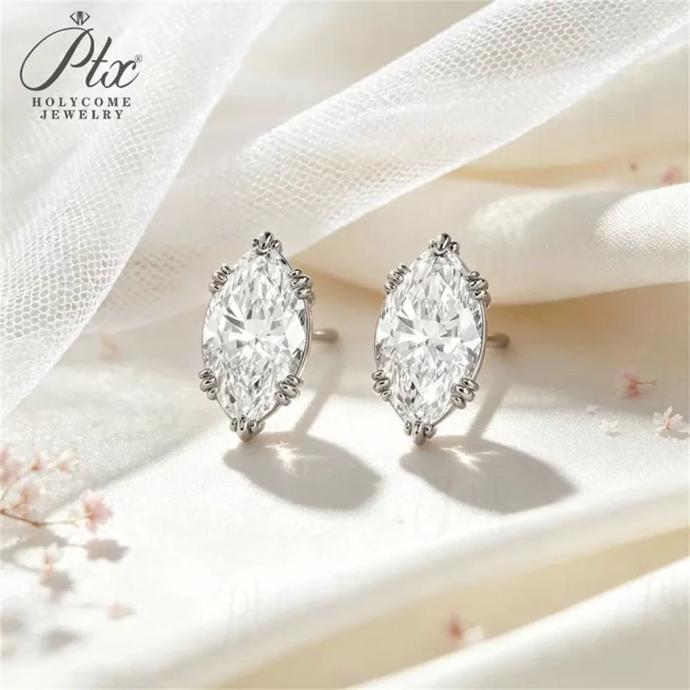 Moissanite 1.0ct–2.0ct Marquise Cut Earrings Wholesale VVS1 detail view 6