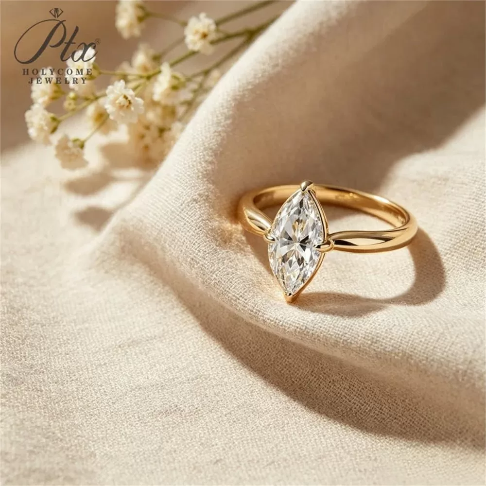 Moissanite 1.0ct–3.0ct Marquise Cut Ring Wholesale S925 Silver detail view 2