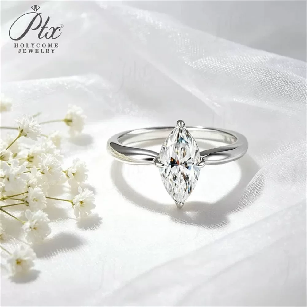Moissanite 1.0ct–3.0ct Marquise Cut Ring Wholesale S925 Silver detail view 5