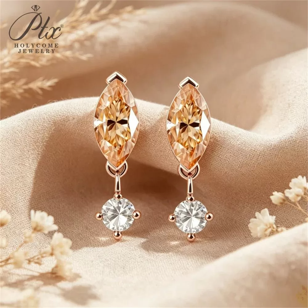 Moissanite 2.0ct Marquise Cut Earrings Wholesale S925 Silver detail view 3