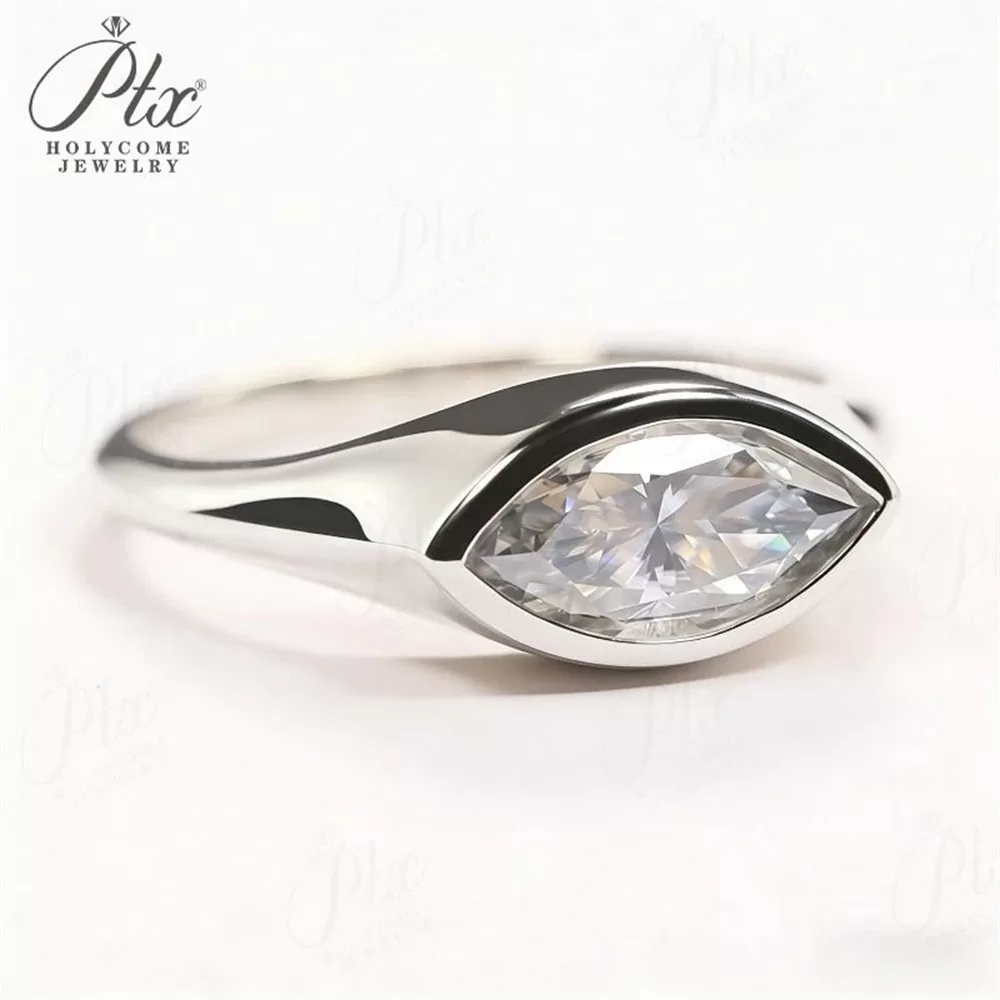Moissanite 2.0ct Marquise Cut Ring Wholesale S925 Silver VVS1 — MORG6975 detail view 2