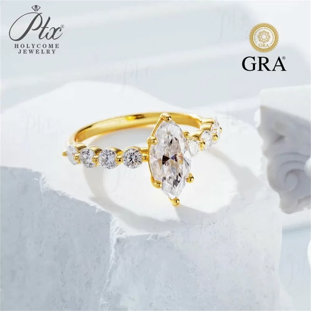 Moissanite 2.0ct Marquise Cut Ring Wholesale S925 Silver VVS1 detail view 6