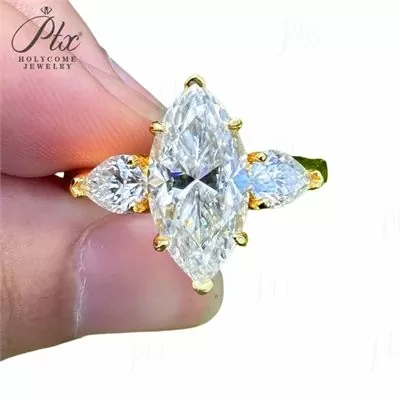 Moissanite 3.0ct Marquise Cut Ring Wholesale S925 Silver GRA
