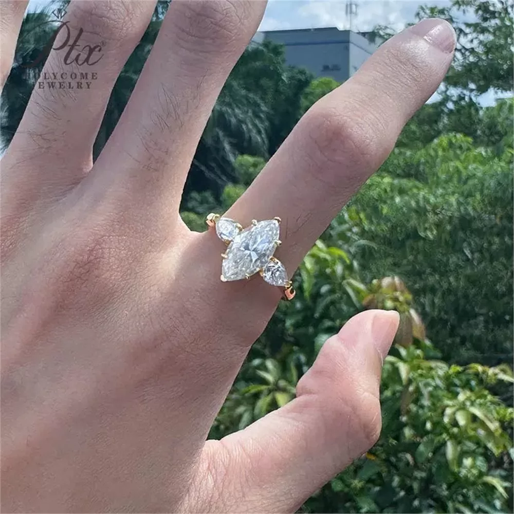 Moissanite 3.0ct Marquise Cut Ring Wholesale S925 Silver GRA detail view 6