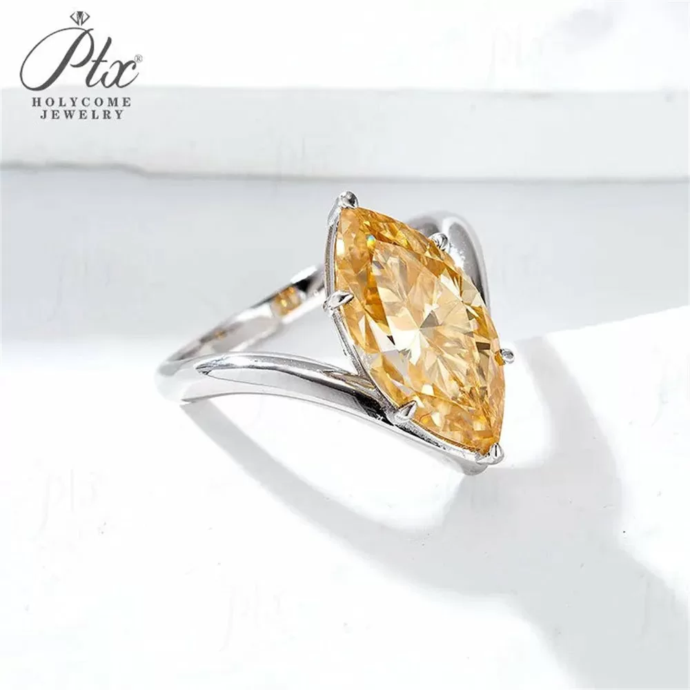 Moissanite 5.0ct Marquise Cut Ring Wholesale S925 Silver VVS1 detail view 3