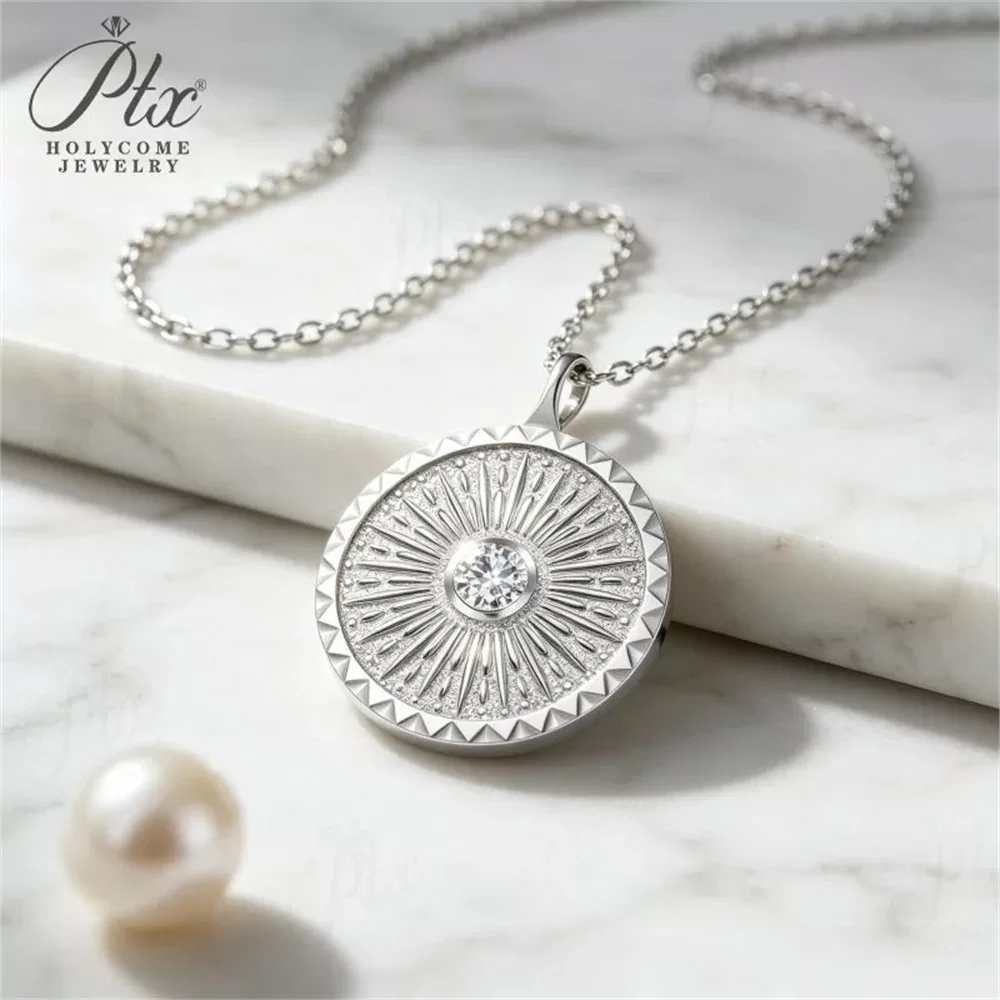 Moissanite 0.3ct Round Cut Necklace Wholesale S925 Silver SI detail view 4