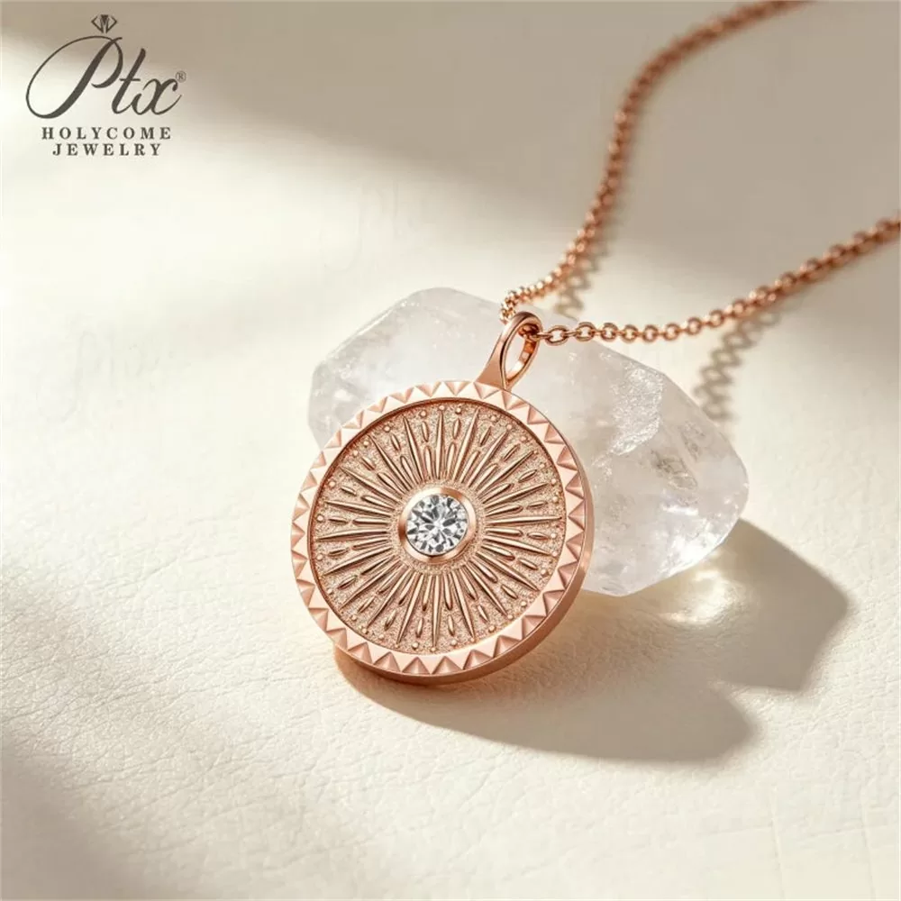 Moissanite 0.3ct Round Cut Necklace Wholesale S925 Silver SI detail view 5