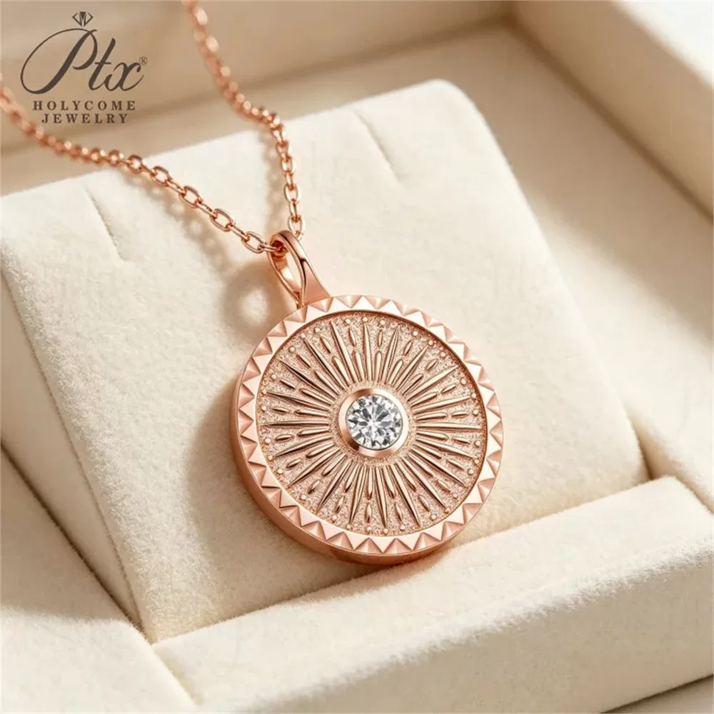 Moissanite 0.3ct Round Cut Necklace Wholesale S925 Silver SI detail view 6