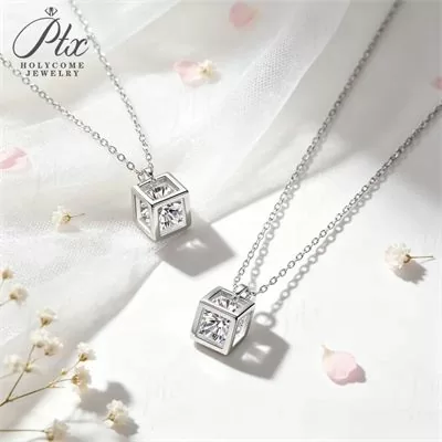 Moissanite 0.5ct–1.0ct Round Cut Necklace Wholesale VVS1 GRA