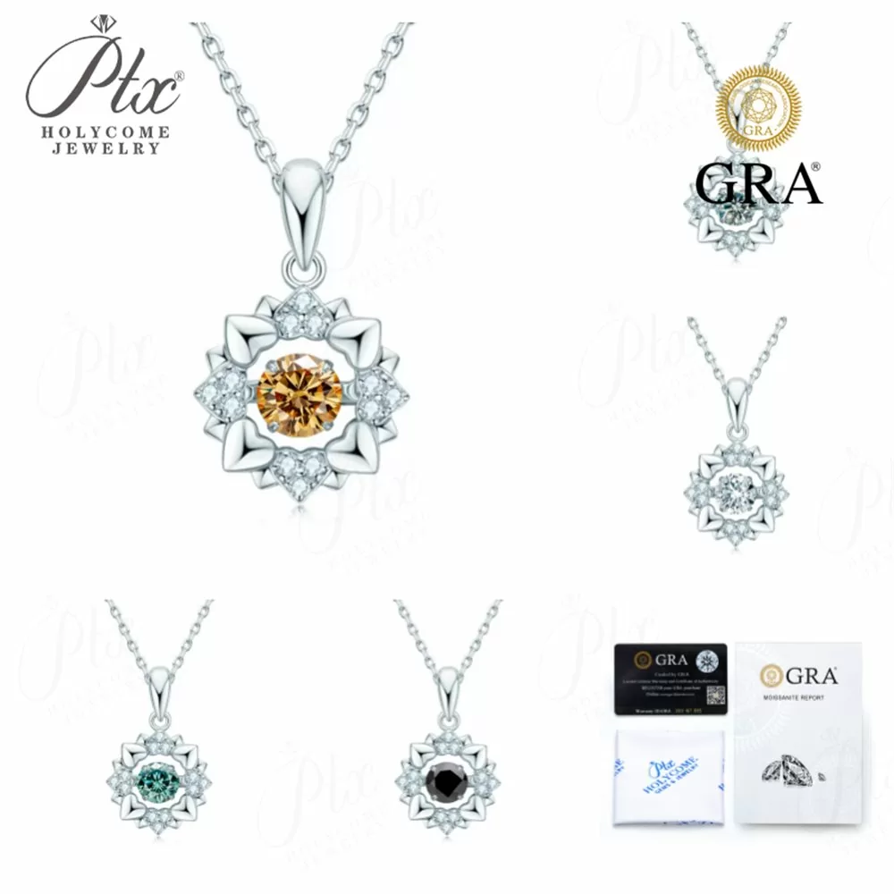 Moissanite 0.5ct Round Cut Necklace Wholesale S925 Silver GRA