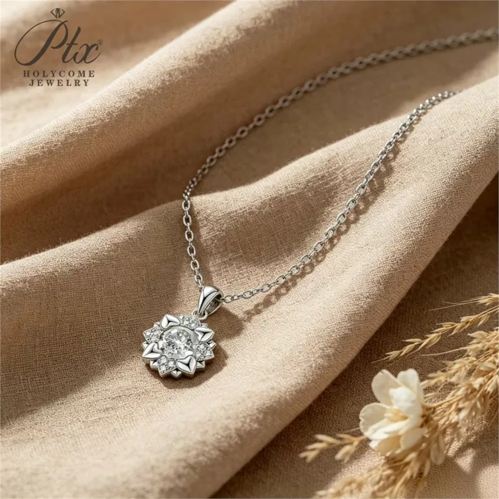 Moissanite 0.5ct Round Cut Necklace Wholesale S925 Silver GRA detail view 2