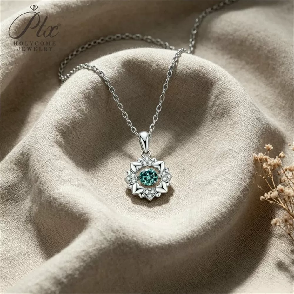 Moissanite 0.5ct Round Cut Necklace Wholesale S925 Silver GRA detail view 5