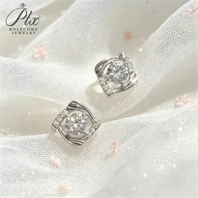 Moissanite 1.0ct Round Cut Earrings Wholesale S925 Silver VVS1