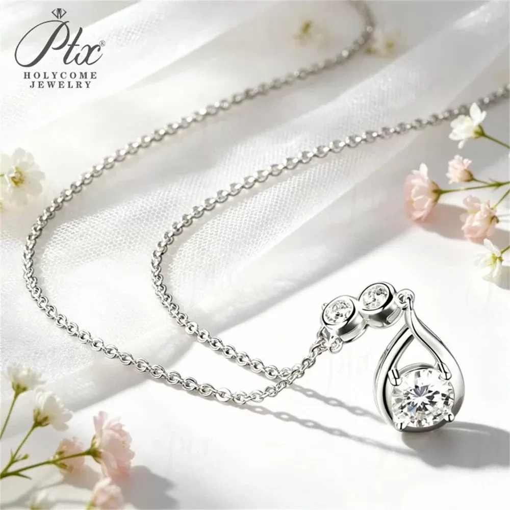 Moissanite 1.0ct Round Cut Necklace Wholesale S925 Silver VVS1 detail view 5