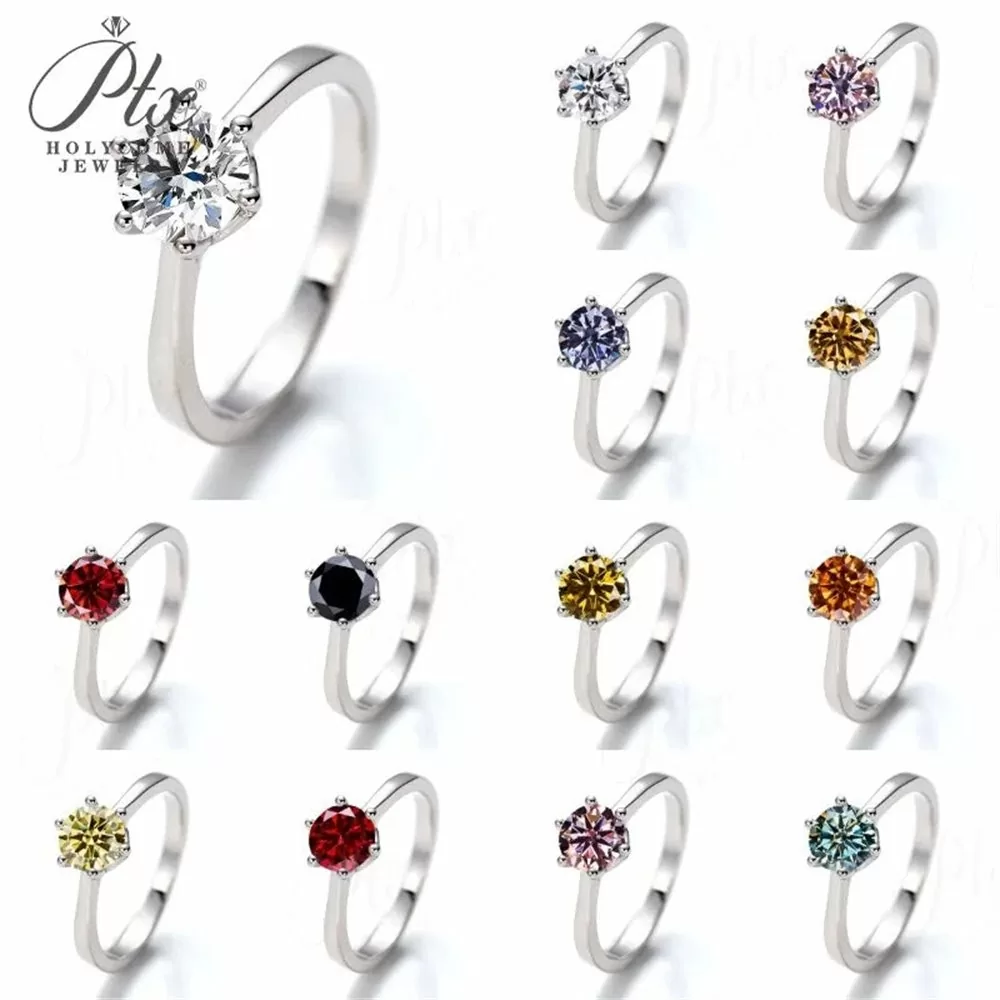 Moissanite 1.0ct Round Cut Ring Wholesale S925 Silver GRA detail view 2