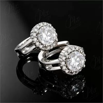 Moissanite 12.0ct Round Cut Earrings Wholesale S925 Silver GRA