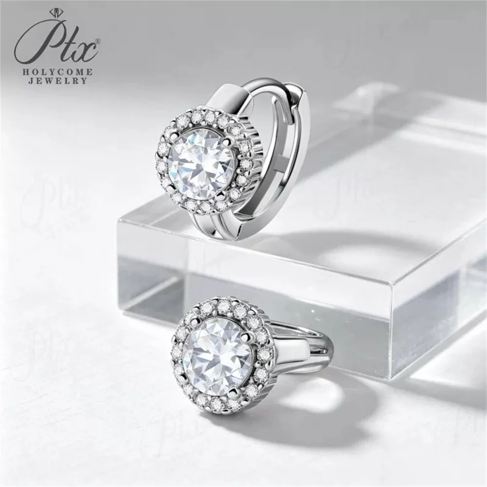Moissanite 12.0ct Round Cut Earrings Wholesale S925 Silver GRA detail view 4