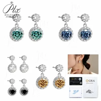 Moissanite 2.0ct Round Cut Earrings Wholesale S925 Silver VVS1