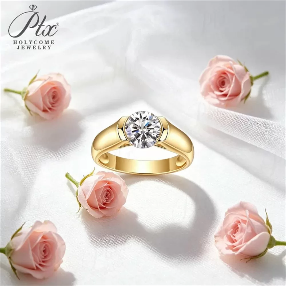 Moissanite 2.0ct Round Cut Ring Wholesale S925 Silver VVS1 GRA — MORG3282 detail view 2
