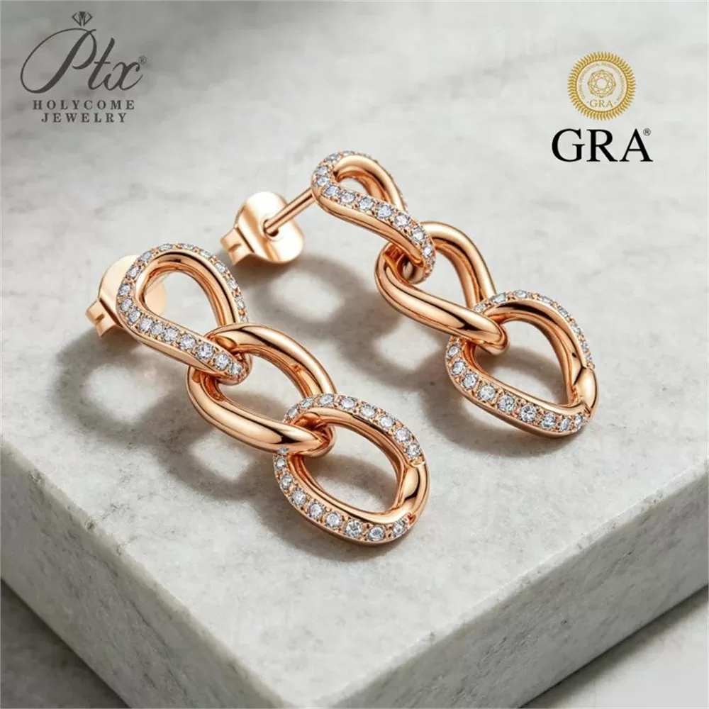 Moissanite Round Cut Earrings Wholesale S925 Silver VVS1 GRA