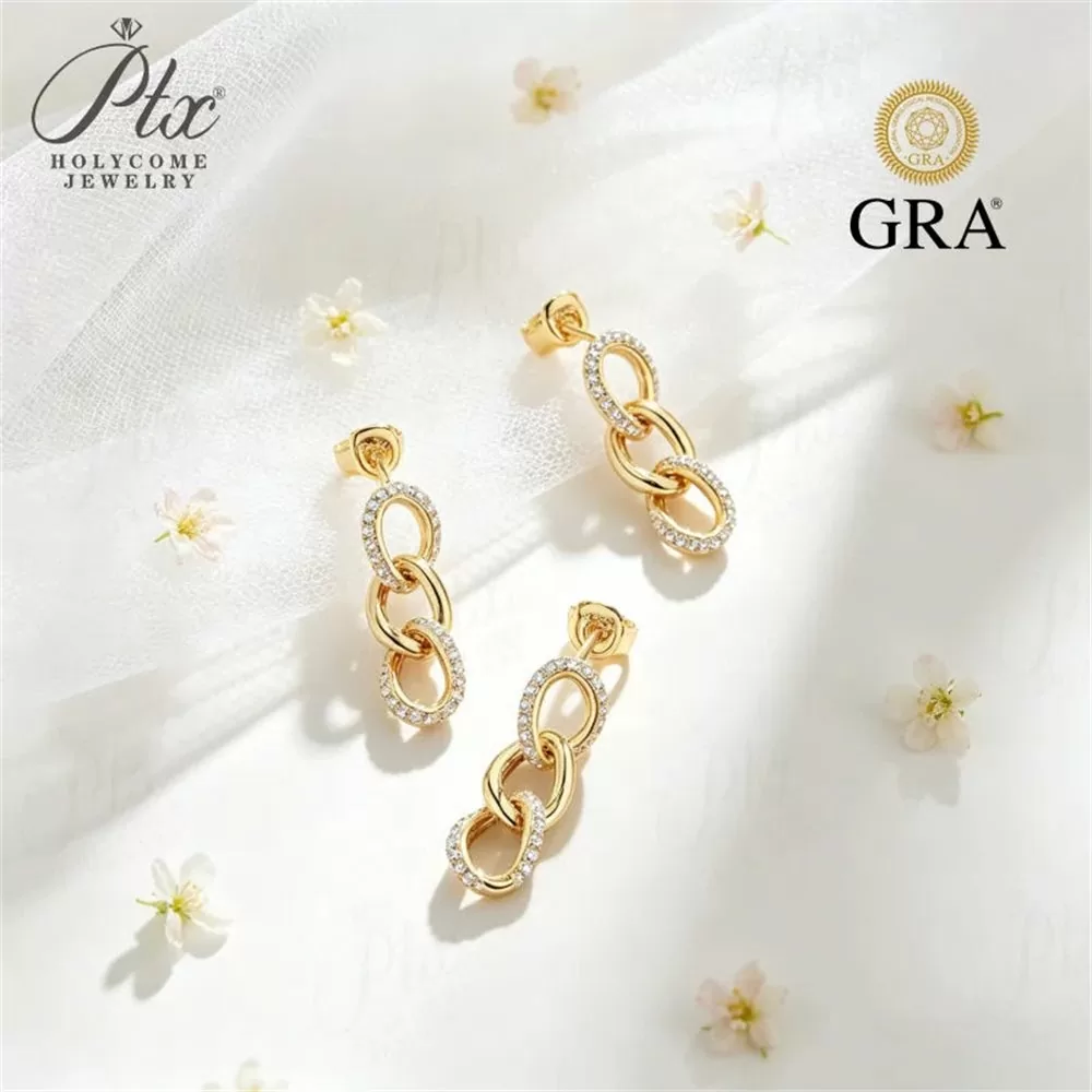 Moissanite Round Cut Earrings Wholesale S925 Silver VVS1 GRA detail view 5