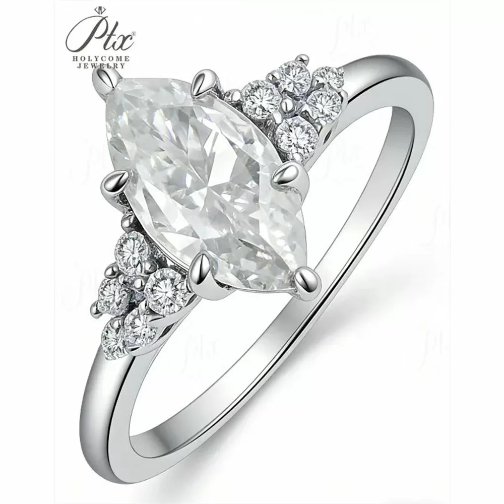 Moissanite 1.5ct Round Cut Ring Wholesale S925 Silver VVS1 GRA detail view 4
