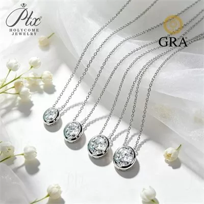 Moissanite 0.5ct–3.0ct Round Cut Necklace Wholesale VVS1 GRA