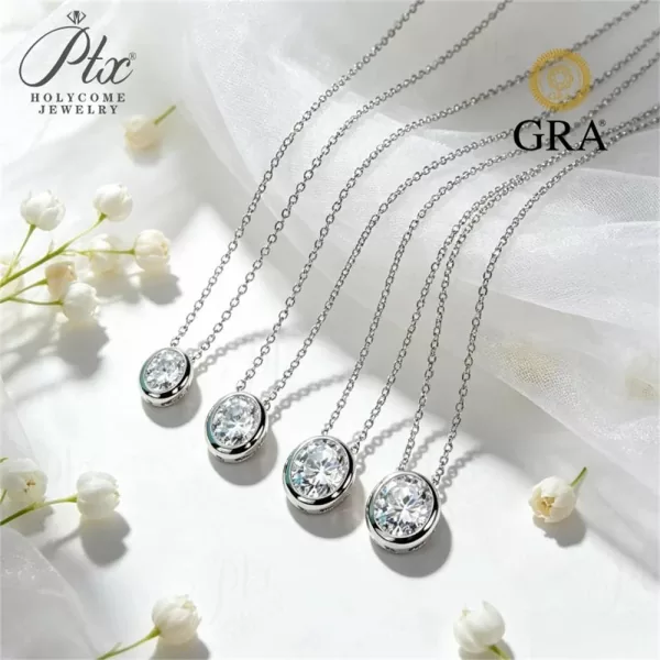 Moissanite 0.5ct–3.0ct Round Cut Necklace Wholesale VVS1 GRA