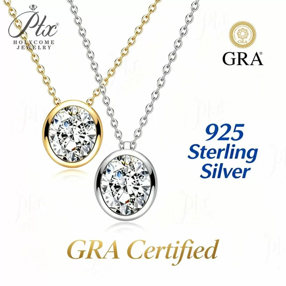 Moissanite 0.5ct–3.0ct Round Cut Necklace Wholesale VVS1 GRA detail view 2