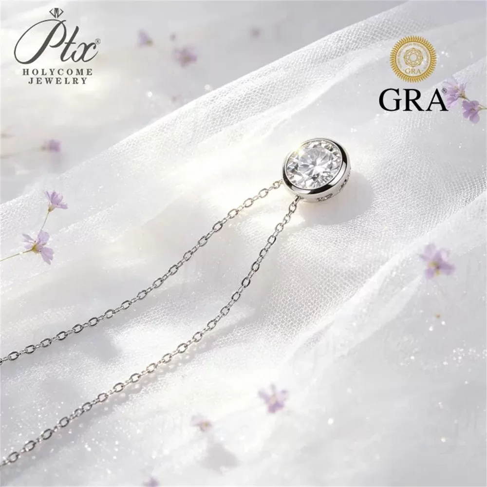 Moissanite 0.5ct–3.0ct Round Cut Necklace Wholesale VVS1 GRA detail view 3