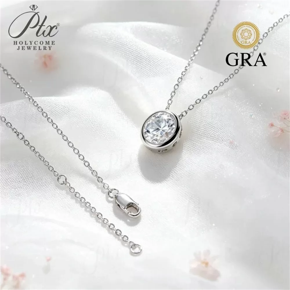 Moissanite 0.5ct–3.0ct Round Cut Necklace Wholesale VVS1 GRA detail view 4