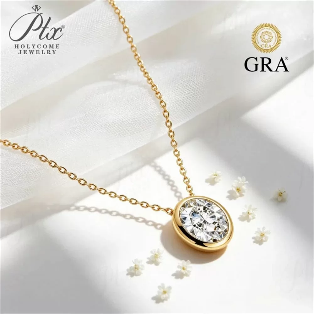 Moissanite 0.5ct–3.0ct Round Cut Necklace Wholesale VVS1 GRA detail view 5