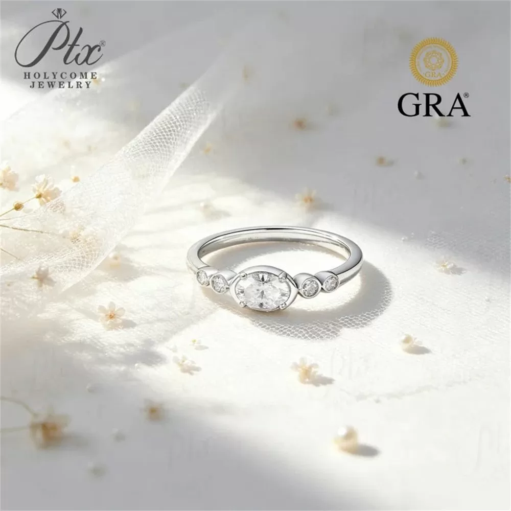 Moissanite 0.5ct Round Cut Ring Wholesale S925 Silver VVS1 GRA detail view 4