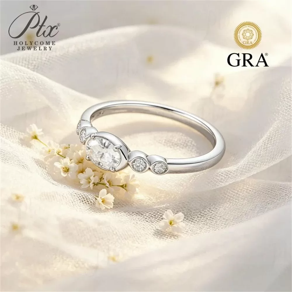 Moissanite 0.5ct Round Cut Ring Wholesale S925 Silver VVS1 GRA detail view 5