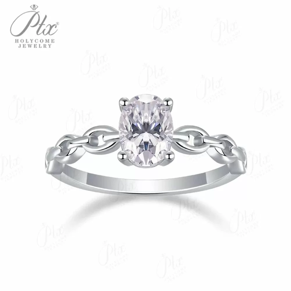 Moissanite 1.0ct Round Cut Ring Wholesale S925 Silver VVS1 GRA detail view 2