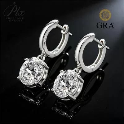 Moissanite 24.0ct Round Cut Earrings Wholesale S925 Silver GRA