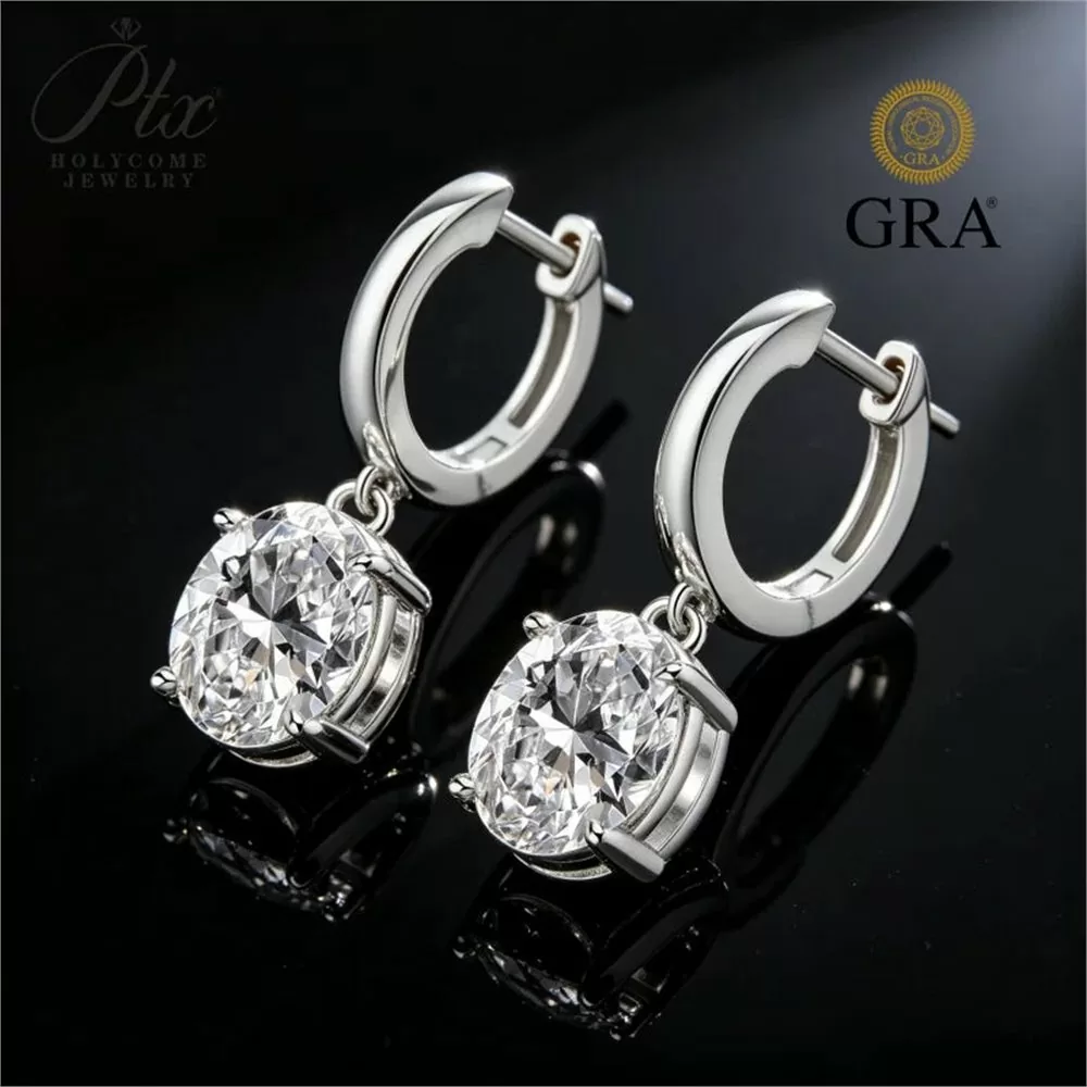 Moissanite 24.0ct Round Cut Earrings Wholesale S925 Silver GRA