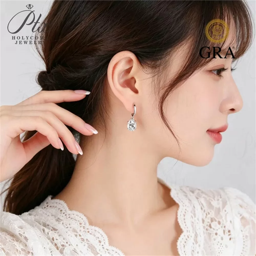 Moissanite 24.0ct Round Cut Earrings Wholesale S925 Silver GRA detail view 3